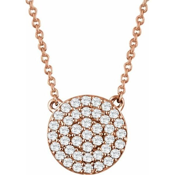 14K Yellow 1/3 CTW Natural Diamond Cluster 16-18" Necklace
