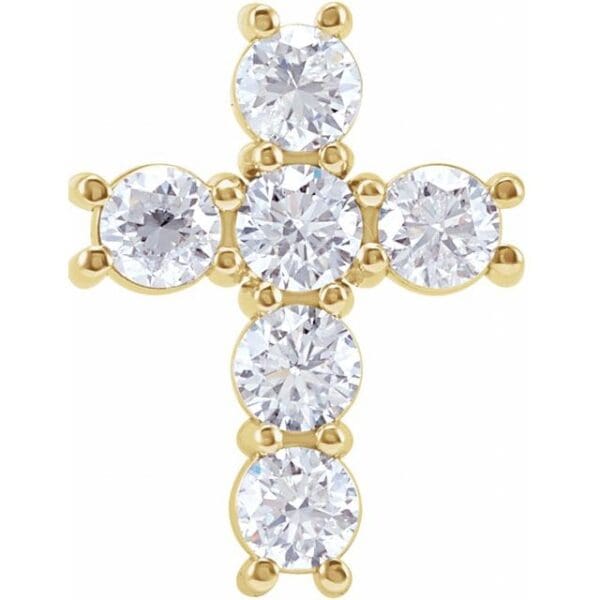 14K Rose 2.4 mm Round Cross Pendant Mounting