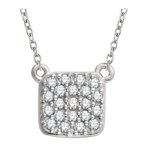 14K Yellow 1/6 CTW Natural Diamond Cluster 16-18" Necklace