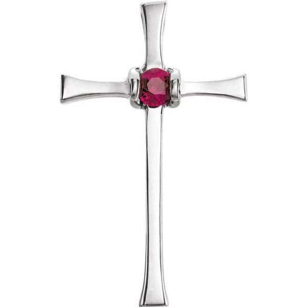 Sterling Silver 2.4 mm Round Cross Pendant Mounting