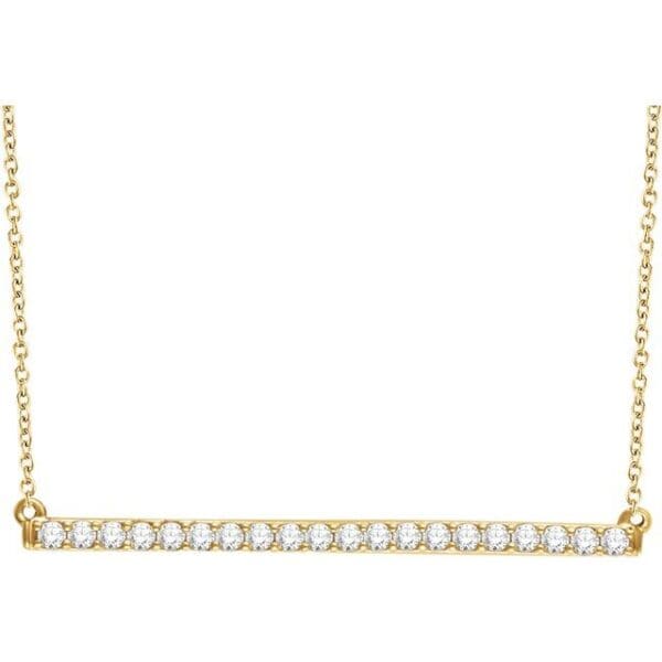 14K White 1/3 CTW Natural Diamond Bar 16-18" Necklace