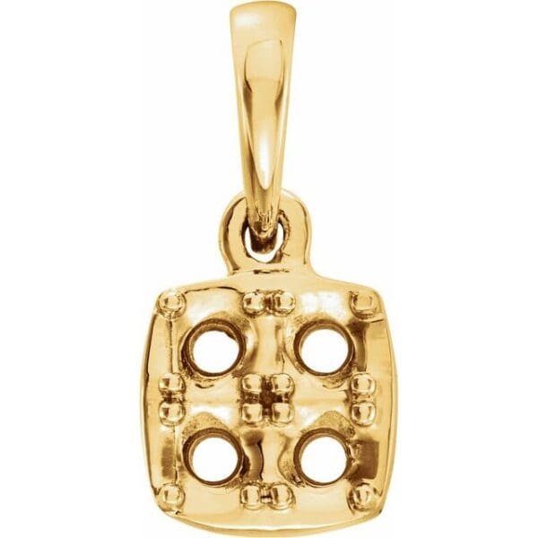 14K White 2.5 mm Round Cluster Pendant Mounting