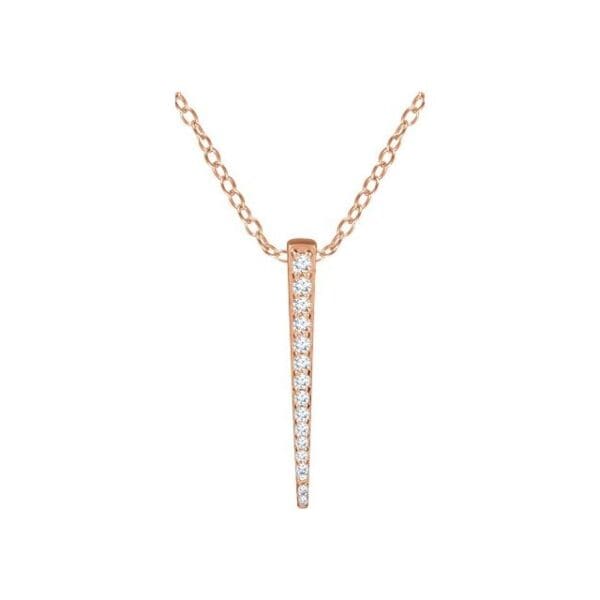 14K White 1/4 CTW Natural Diamond Graduated 16-18" Bar Necklace