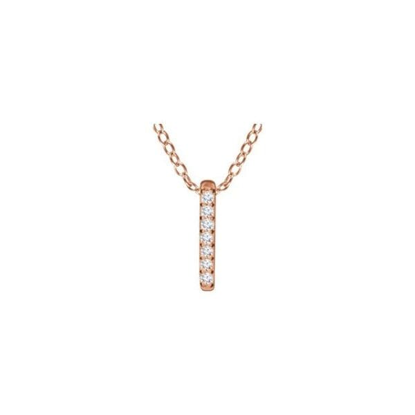 14K White .05 CTW Natural Diamond Bar 16-18" Necklace