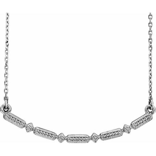 14K Yellow Beaded Bar 16-18" Necklace
