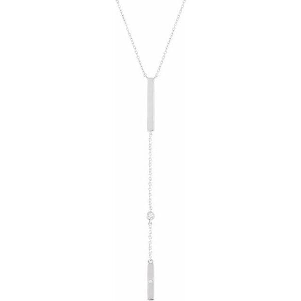 14K Yellow .06 CTW Natural Diamond Bar 16-18" Necklace