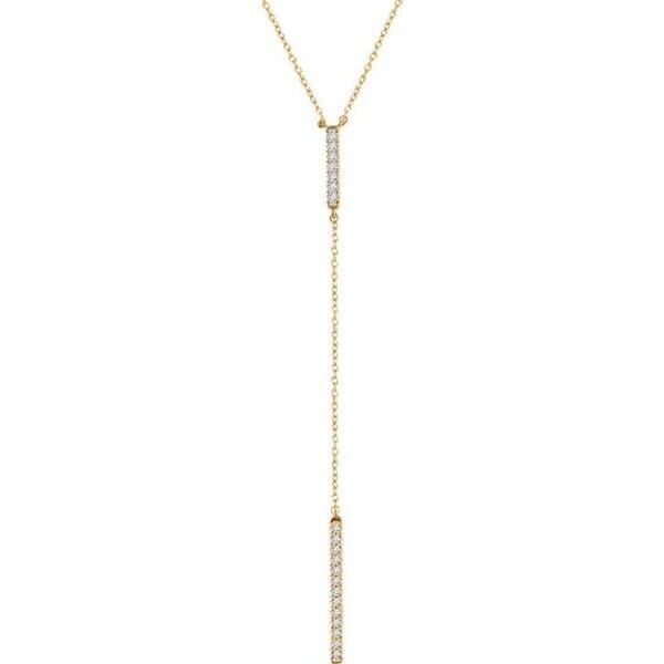 14K Yellow  1/5 CTW Natural Diamond Bar 16-18"  Y Necklace