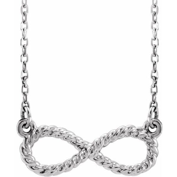 Sterling Silver Rope Infinity-Inspired Necklace Center