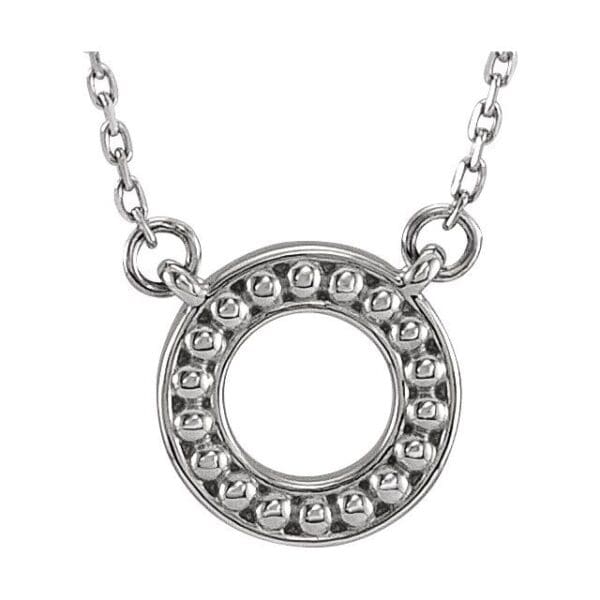 Sterling Silver Beaded Circle 16-18" Necklace