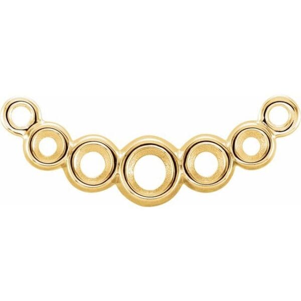 14K White Graduated Bezel-Set 16-18" Necklace Mounting