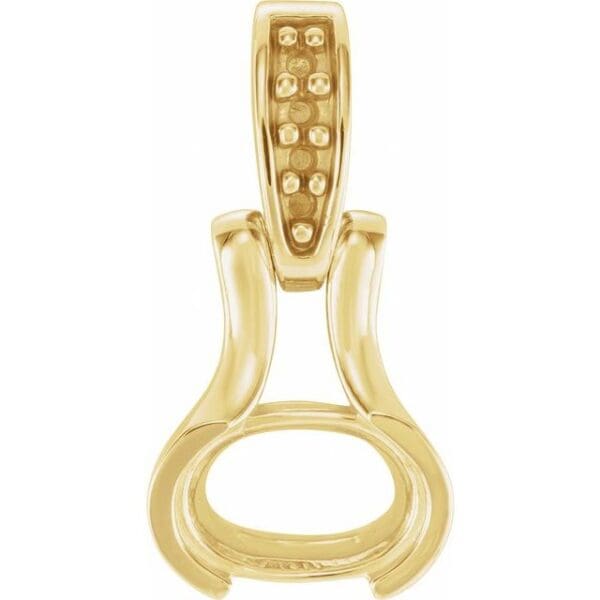 14K Yellow 8x6 mm Oval Bezel-Set Pendant Mounting