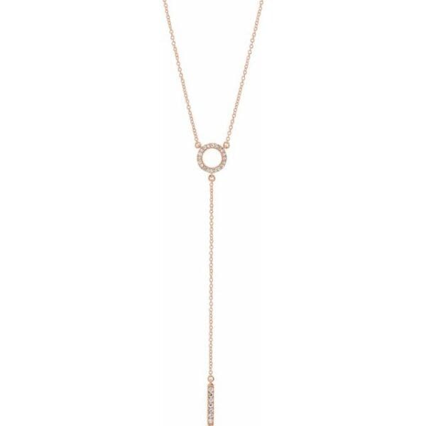 14K Yellow 1/6 CTW Natural Diamond Bar 16-18" Necklace