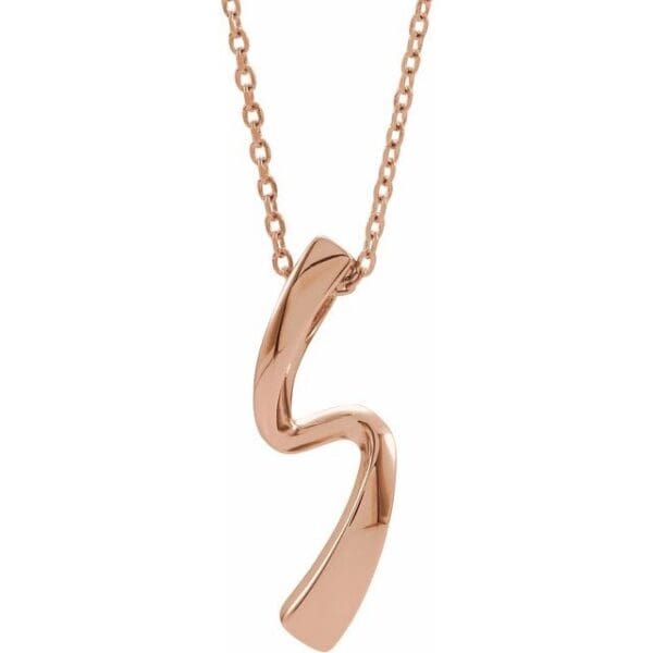 14K White Freeform Pendant