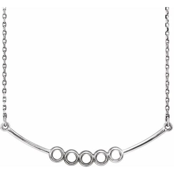 14K Yellow 1-Stone Family Bezel-Set Bar 16-18" Necklace Mounting