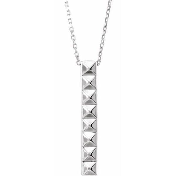 Sterling Silver Pyramid Bar 16-18" Necklace