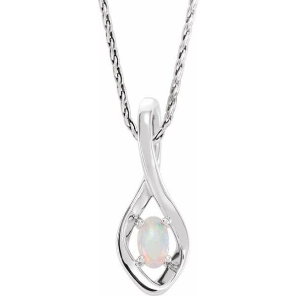 14K White 5x3 mm Oval Freeform Pendant Mounting