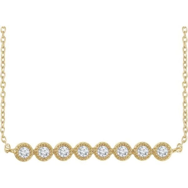 14K Yellow 1/5 CTW Natural Diamond Bar 16-18" Necklace