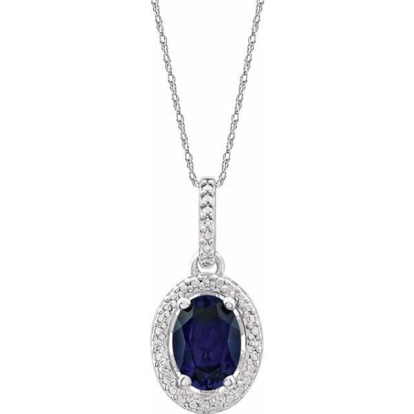 Sterling Silver Natural Amethyst & .01 CTW Natural Diamond 18" Necklace