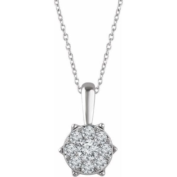 14K White 1/3 CTW Natural Diamond 16-18" Necklace