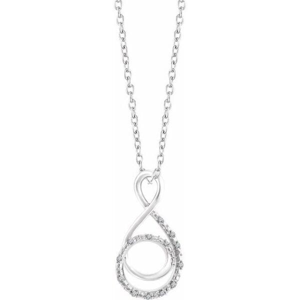 Sterling Silver .05 CTW Natural Diamond Freeform 16-18" Necklace