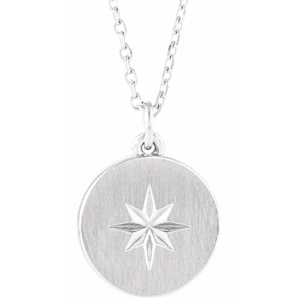14K Yellow Star Disc Pendant