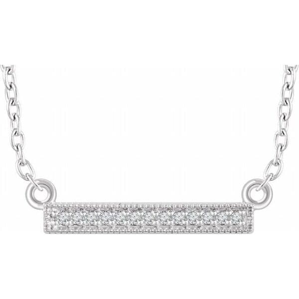 14K Yellow .05 CTW Natural Diamond Bar 16-18" Necklace