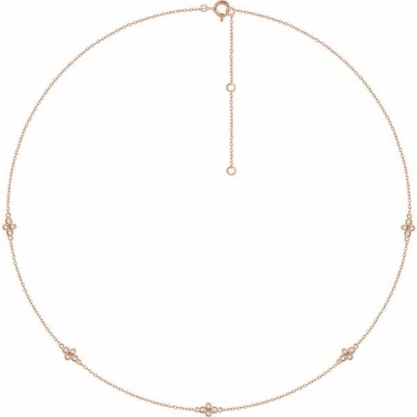 14K Yellow 1/6 CTW Natural Diamond 5-Station 16-18" Necklace