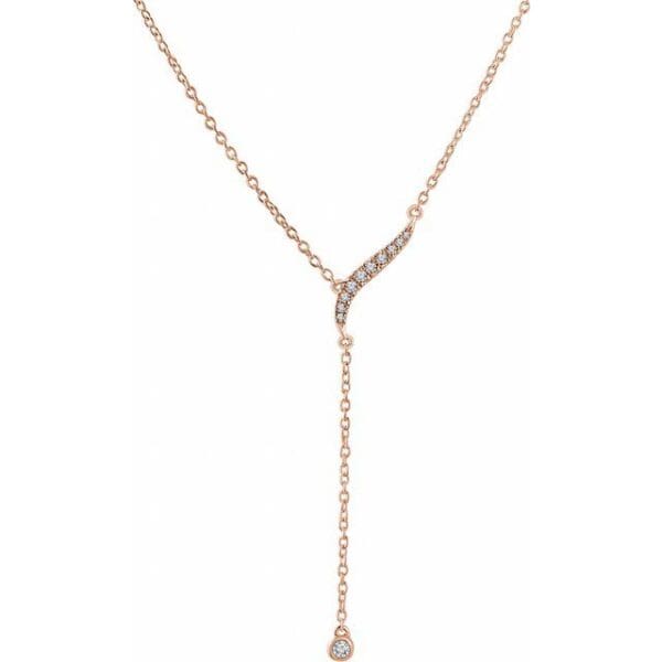 14K Yellow 1/10 CTW Natural Diamond 16-18" Y Necklace