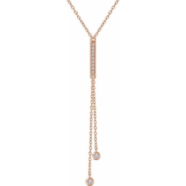 14K Yellow 1/10 CTW Natural Diamond 16-18" Y Necklace