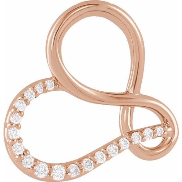 14K White .06 CTW Natural Diamond Infinity-Inspired Heart Pendant