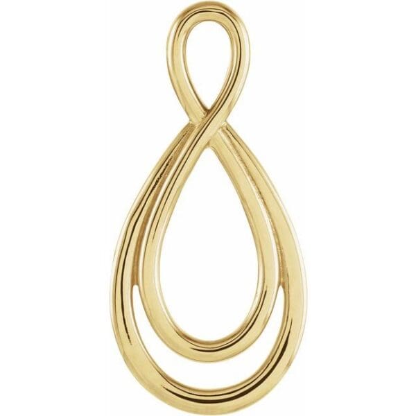 14K White 15.3x7.3 mm Infinity-Inspired Pendant