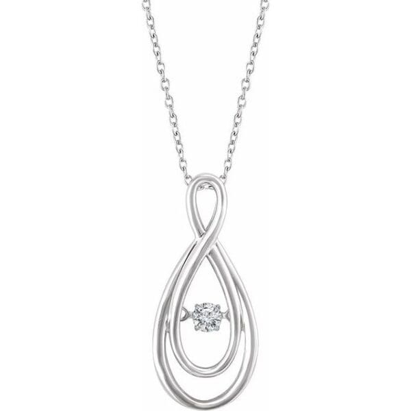Sterling Silver 1/10 CT Natural Mystara Diamond® 16-18" Necklace