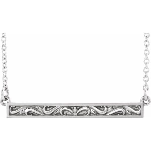 14K Yellow Sculptural Bar 16-18" Necklace
