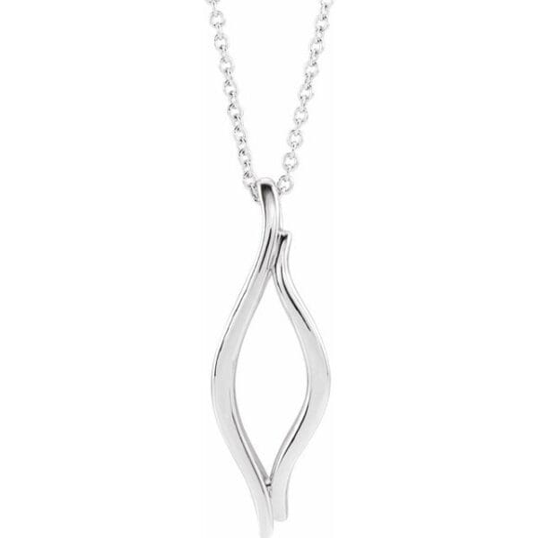 14K White Freeform Pendant