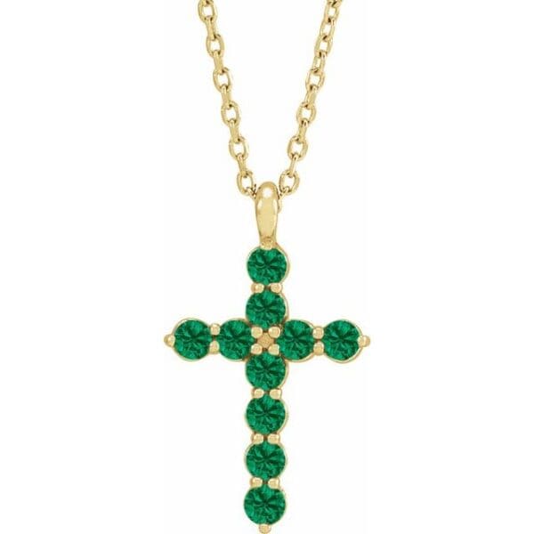 14K White 2 mm Round Cross Pendant Mounting