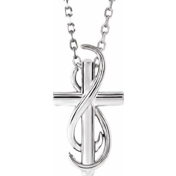 Sterling Silver Cross 16-18" Necklace