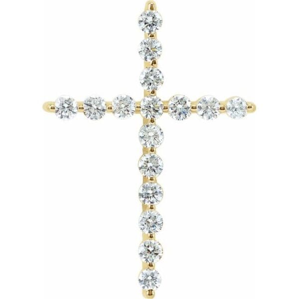 14K White 1/4 CTW Natural Diamond Cross 18" Necklace