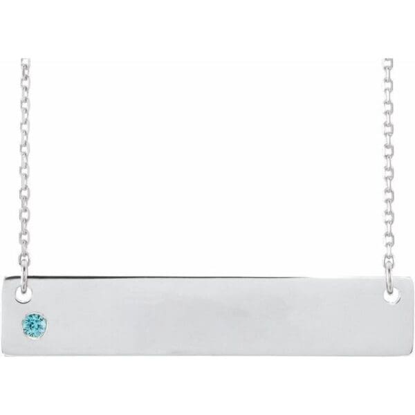 14K White 2 mm Round Engravable Family Bar 16-18" Necklace Mounting