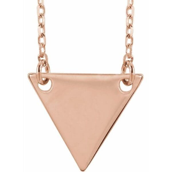 18K Rose Gold-Plated Sterling Silver Engravable Geometric 16-18" Necklace