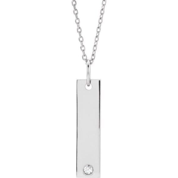 Sterling Silver Engravable Bar Pendant Mounting