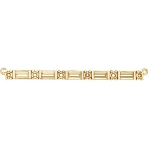 14K Yellow 3-Stone Family Bar Necklace Center