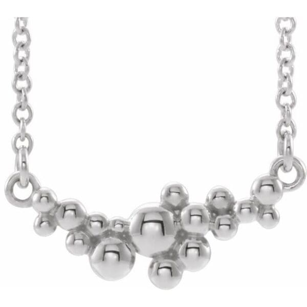 Sterling Silver Scattered Bead 18" Necklace