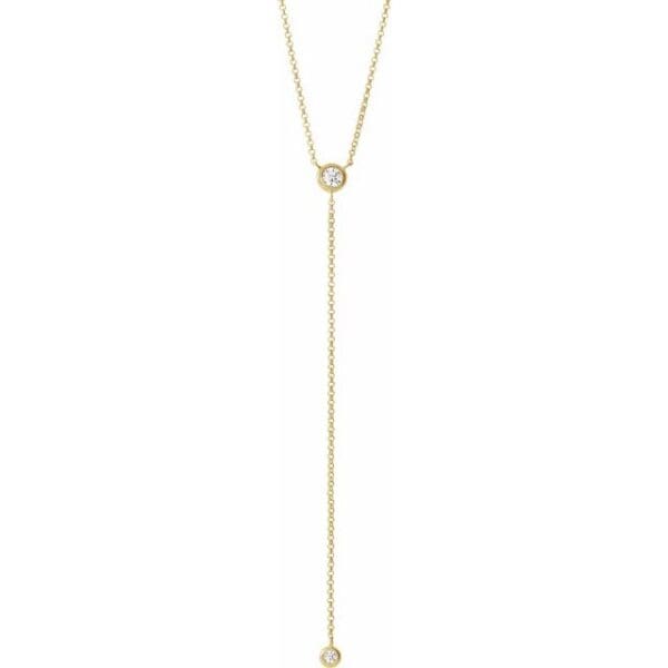 14K White 1/5 CTW Natural Diamond Bar 15-17" Y Necklace