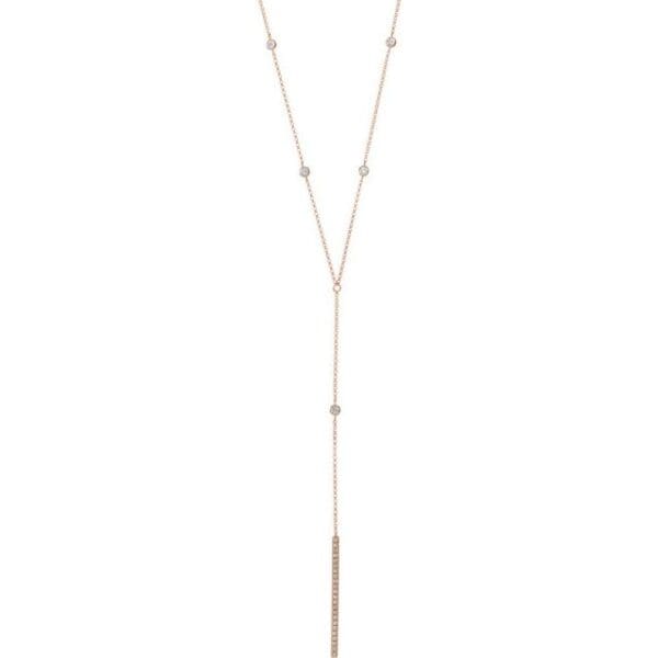 14K White 1/3 CTW Natural Diamond Bar 15-17" Y Necklace