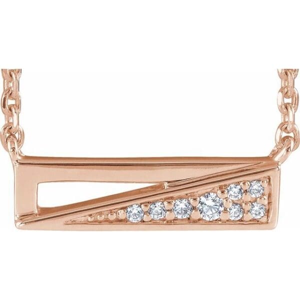 14K White .05 CTW Natural Diamond Bar 18" Necklace