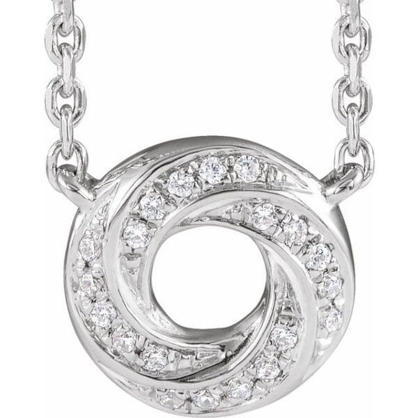 14K White .06 CTW Natural Diamond Geometric 18" Necklace
