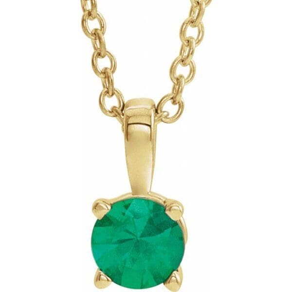 14K Rose 3 mm Natural Blue Zircon Pendant