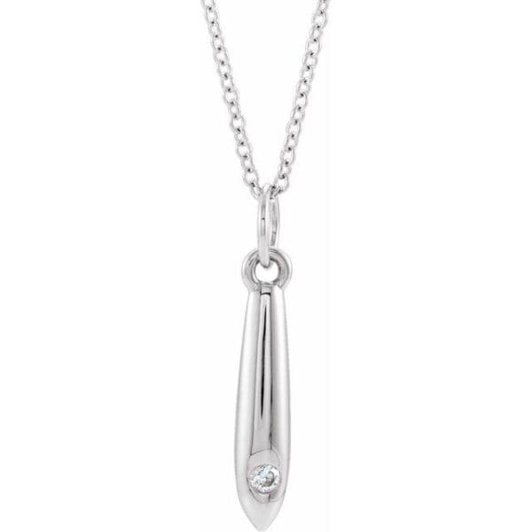 14K White .03 CTW Natural Diamond Geometric 16-18" Necklace