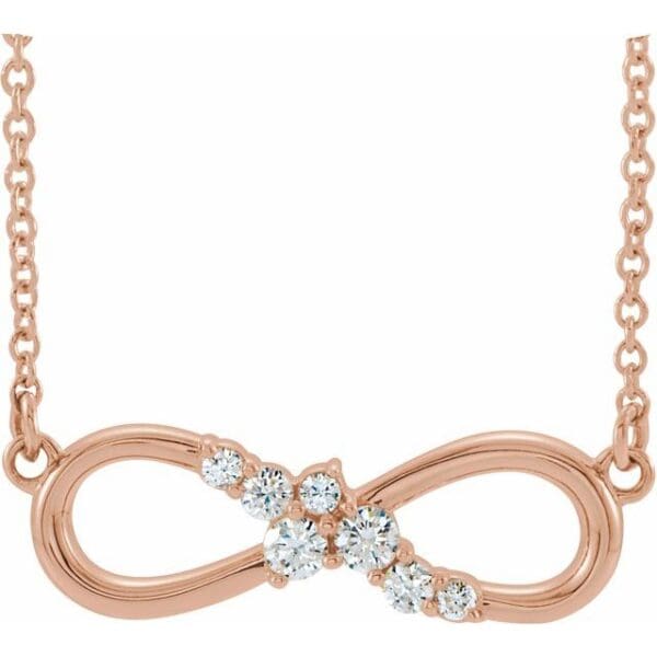 14K White Accented Infinity-Inspired Bar 18" Necklace Mounting