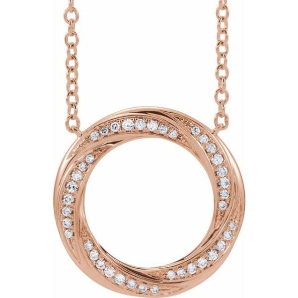 14K White 1/5 CTW Natural Diamond Circle 16-18" Necklace
